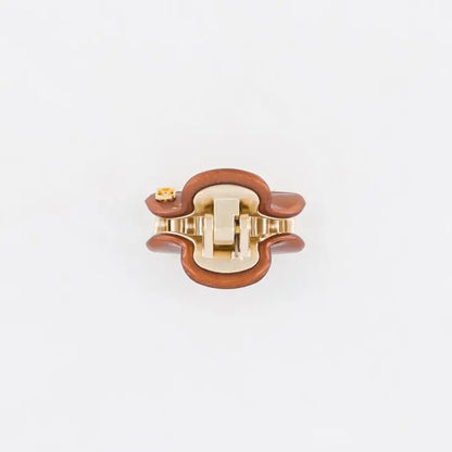 Adèle Clip-Party hair-Brown-3 cm-vendome clips-top view-alexandre de paris GCC