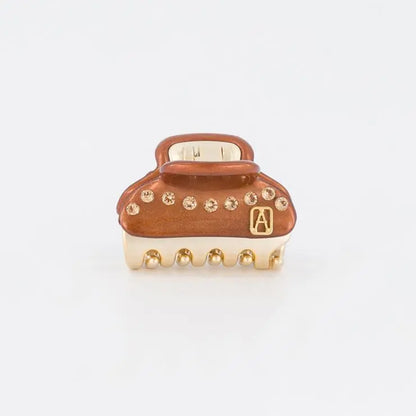 Margaux Clip-Brown-earth tone-3cm-front view-alexandre de paris gcc