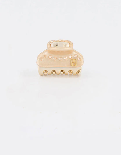Duo Soleil Clip Gold-Small claw clip-Gold claw clip-Fashion hair clip-Shimmer finish-Alexandre de Paris GCC- 3 cm hair clip-Gold hair clip