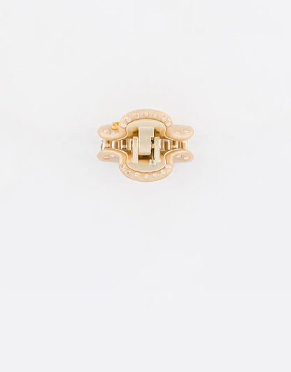 Duo Soleil Clip Gold-Small claw clip-Gold claw clip-Fashion hair clip-Shimmer finish-Alexandre de Paris GCC- 3 cm hair clip-Gold hair clip