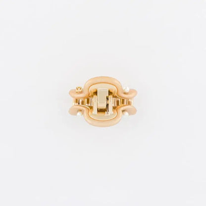 Dorée Clip-Gold-Small hair clip-Designer hair clip-Alexandre de Paris GCC-3 cm -Gold clip-Pearl clip