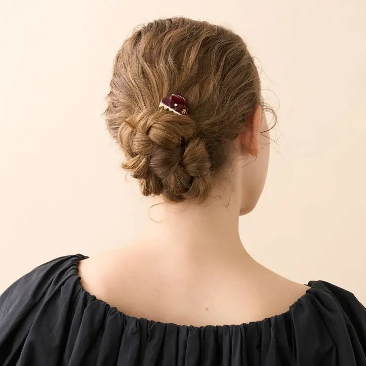 ALEXANDRE バーガンディ ベルベット ヘアアクセサリー Get Luxury Maroon Pearl Hair Clip for Women Online – Alexandre De