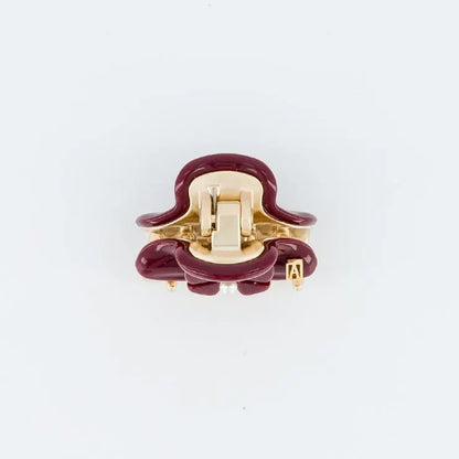 Perle Grenat Clip-Maroon-3 cm-Eid outfits vendome clip-Alexandre de Paris GCC-Pearl hair clip