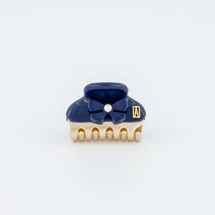 Saphir Perlé Clip - Blue- 3 cm- Eid outfit vendome clip- Alexandre de paris GCC-pearl hair clip