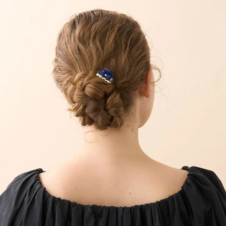 Saphir Perlé Clip - Blue- 3 cm- Eid outfit vendome clip- Alexandre de paris GCC-pearl hair clip