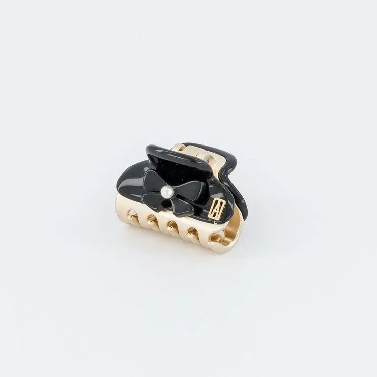 Princesse Noire Clip - Black-3 CM-Eid outfits vendome clip- Alexandre de paris GCC-Pearl hair clip