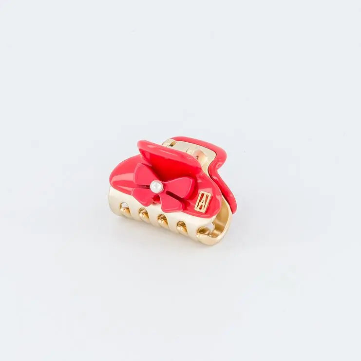 Rouge Coquelicot Clip - Red-3 Cm-Eid outfits- vendome clip-Alexandre de paris GCC-pearl hair clip