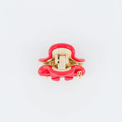 Rouge Coquelicot Clip - Red-3 Cm-Eid outfits- vendome clip-Alexandre de paris GCC-pearl hair clip