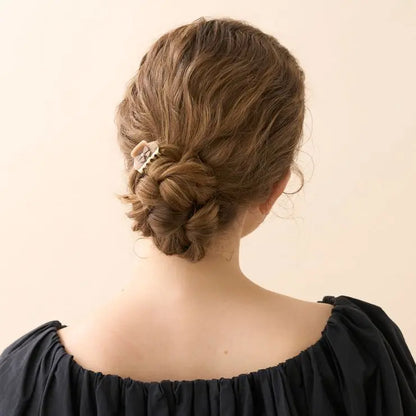 Beige Calin Clip - Beige-3 cm-Eid outfits-vendome clip-Alexandre de paris GCC-Pearl hair clip