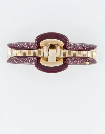 Sasha Clip-Maroon- Party Hair Clip-11 cm-Alexandre de paris GCC-Summer collection