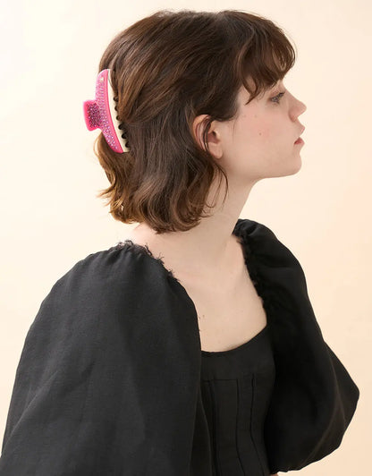 Anaïs Clip - Pink - Party hair clip-summer collection-11 cm-thick hair clip-Alexandre de paris GCC