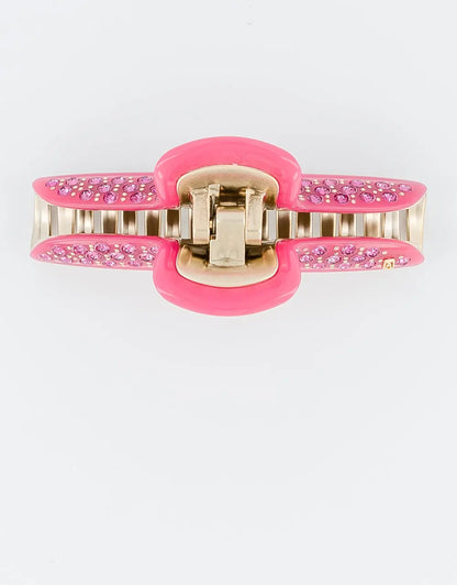 Anaïs Clip - Pink - Party hair clip-summer collection-11 cm-thick hair clip-Alexandre de paris GCC