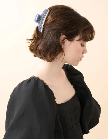 Théodore Clip - Blue-party hair clip-summer collection-11 cm-alexandre de paris GCC