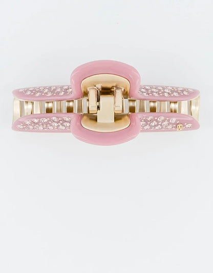 Geneviève Clip - Pink-Party hair clip-11 cm-Alexandre de paris GCC-Summer collection- big size hair clip