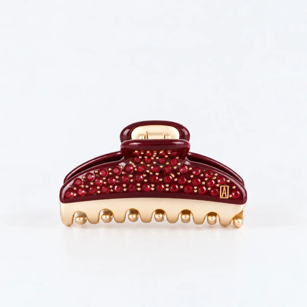 Reflet Rubis Clip-Maroon-Hair Clip with Stones-Maroon Crystal Hair Clip-French Hair Accessory-Alexandre de Paris GCC-7.5 cm swarovski crystals