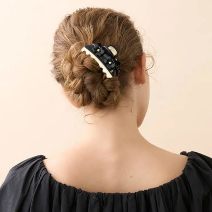 Justine hair clip- Black decorative hair clip-Floral hair claw-eid clips-vendome clip-7.5 cm-Alexandre de paris gcc