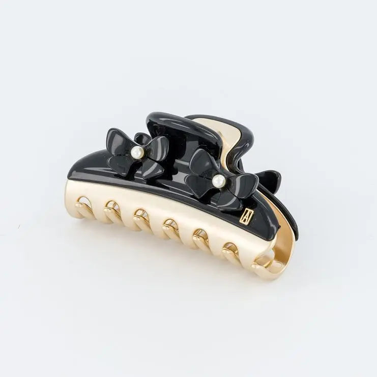 Justine hair clip- Black decorative hair clip-Floral hair claw-eid clips-vendome clip-7.5 cm-Alexandre de paris gcc