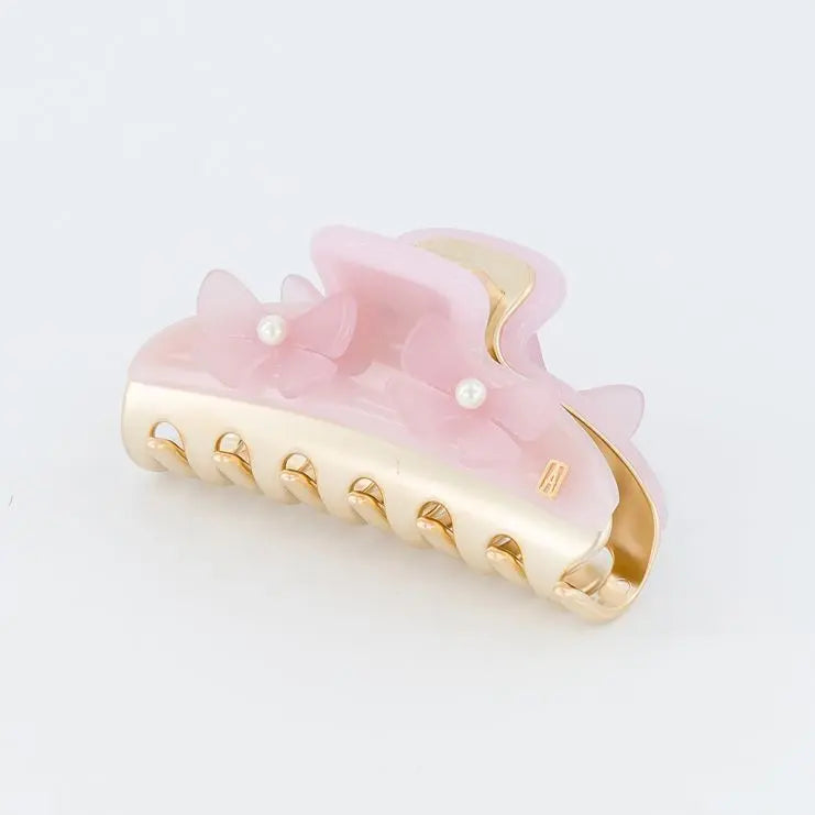 Chérie Clip - Pink floral claw clip - Eid hair clip-vendome clip-7.5 cm-Alexandre de paris GCC