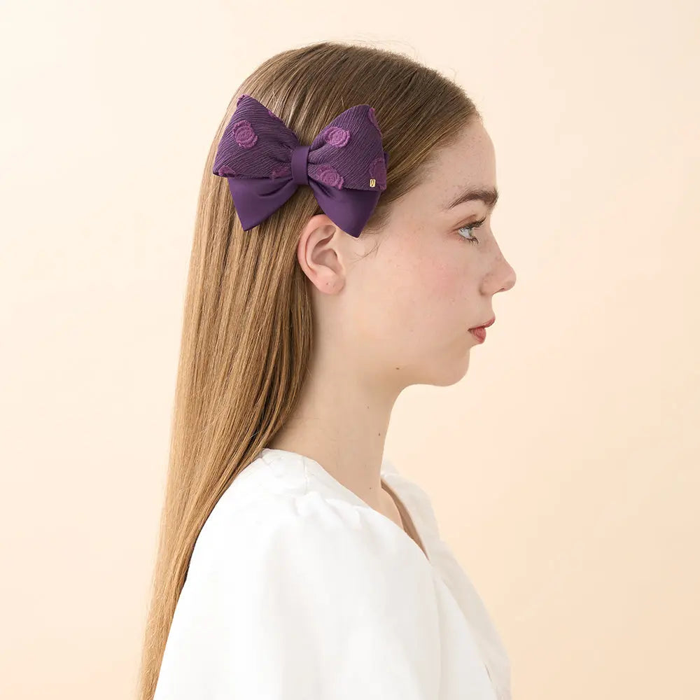 Limited|Barrettes|8|PURPLE|Satin Alexandre De Paris GCC